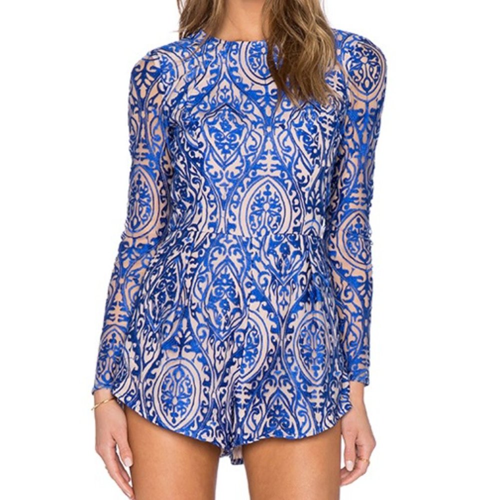 The Jetset Diaries Sunset Romper in Majorelle